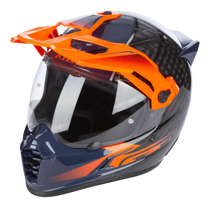 Klim Krios Pro Helmet ECE/DOT - Echo Gloss Black - Striking Orange - Petrol
