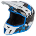 Klim F3 Carbon Helmet ECE - Non-Current - DNA Electric Blue Lemonade - White, front view