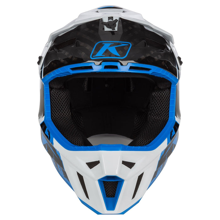Klim F3 Carbon Helmet ECE - Non-Current - DNA Electric Blue Lemonade - White, view 5