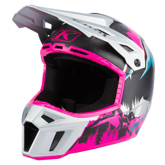 Klim F3 Carbon Helmet ECE - Non-Current - DNA Pink - High Rise, front view