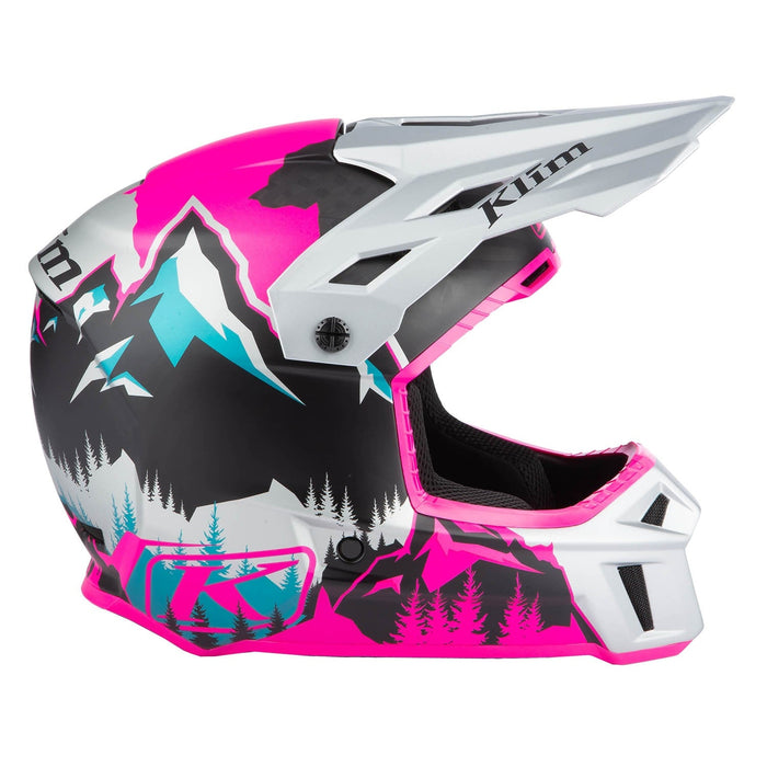 Klim F3 Carbon Helmet ECE - Non-Current - DNA Pink - High Rise, view 4