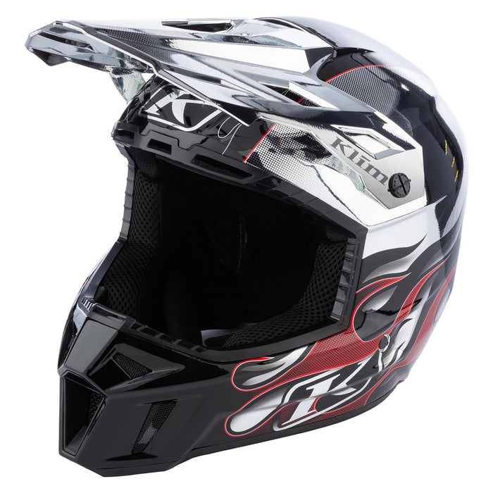 Klim F3 Carbon Helmet ECE - Non-Current - Scorched Chrome, front view