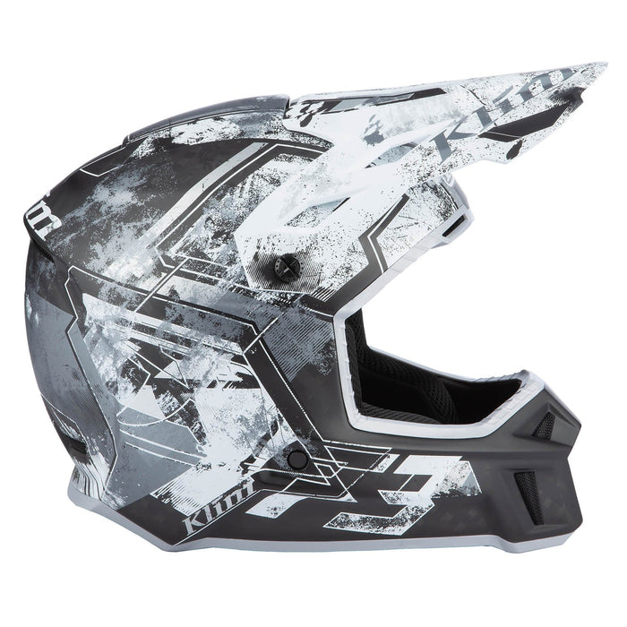 Klim F3 Carbon Helmet ECE - Non-Current - Unruly Black - White, view 4
