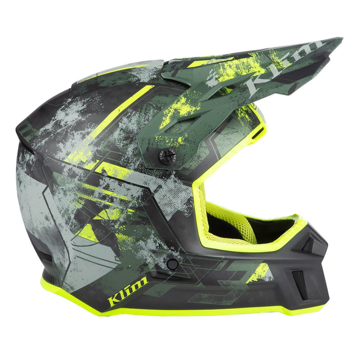 Klim F3 Carbon Helmet ECE - Non-Current - Unruly Kombu Green - Hi-Vis, view 4