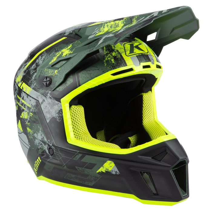 Klim F3 Carbon Helmet ECE - Non-Current - Unruly Kombu Green - Hi-Vis, view 7