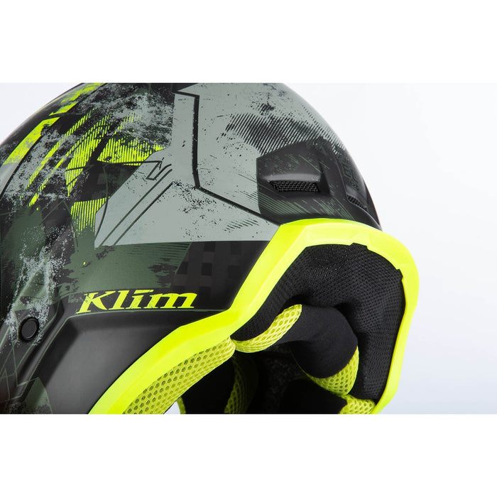Klim F3 Carbon Helmet ECE - Non-Current - Unruly Kombu Green - Hi-Vis, view 11