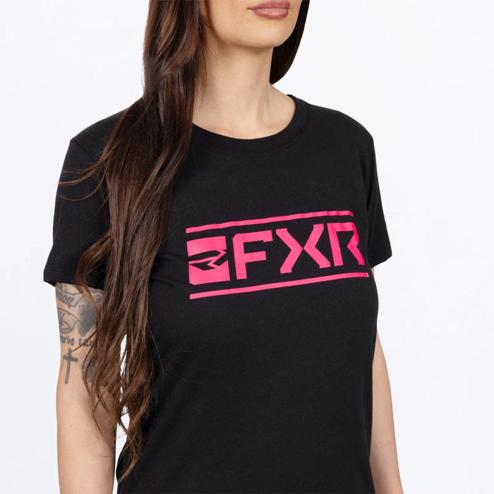 FXR Womens Victory Premium T-Shirt - Black/Razz, view 4