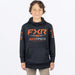 FXR Youth Race Division Tech Pullover Hoodie - Black/Orange, front view