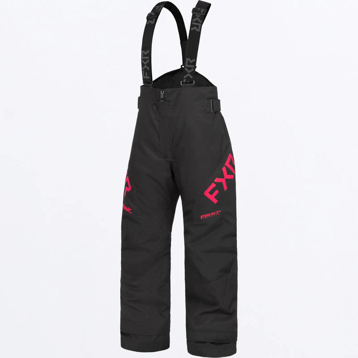 FXR Youth Clutch Pant 2027 - Black/Razz, front view