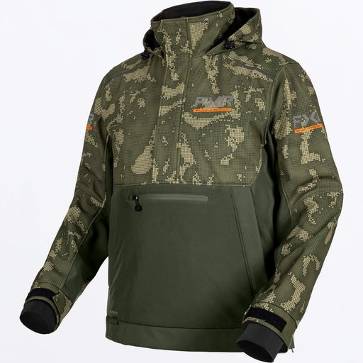 FXR Mens Evolution FX Tech Shell Anorak - MossShiftCover/Army, front view