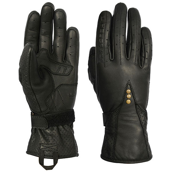 Helgrade Womens Stone Leather Gloves - Black