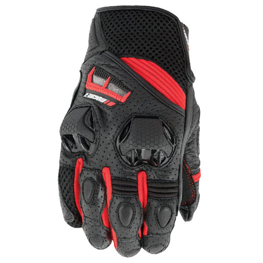 Joe Rocket Mens Speedmaster Air Leather/Mesh Short Gloves - Red/Black