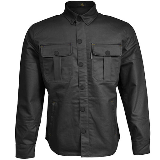 Helgrade Mens Jagger Waxed Overshirt - Black