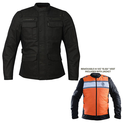 Helgrade Mens Penn Water Resistant Waxed Jacket - Black