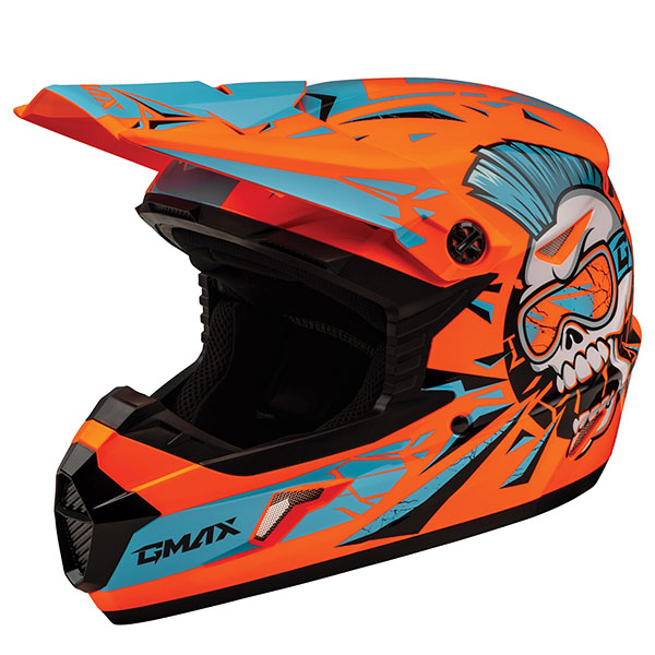 GMAX Youth MX46Y Unstable MX Helmet - Orange/Blue
