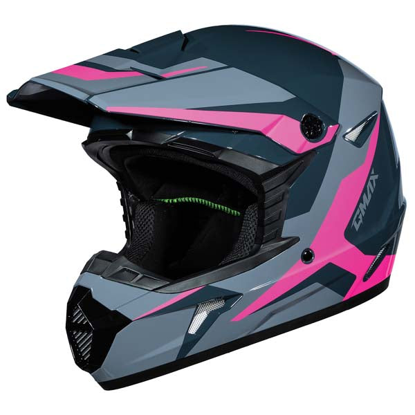 GMAX Youth MX46Y Cyclus MX Helmet - Grey/Pink