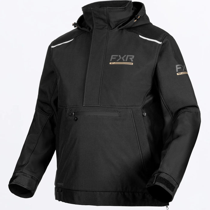 FXR Mens Evolution FX Tech Shell Anorak - Black, front view