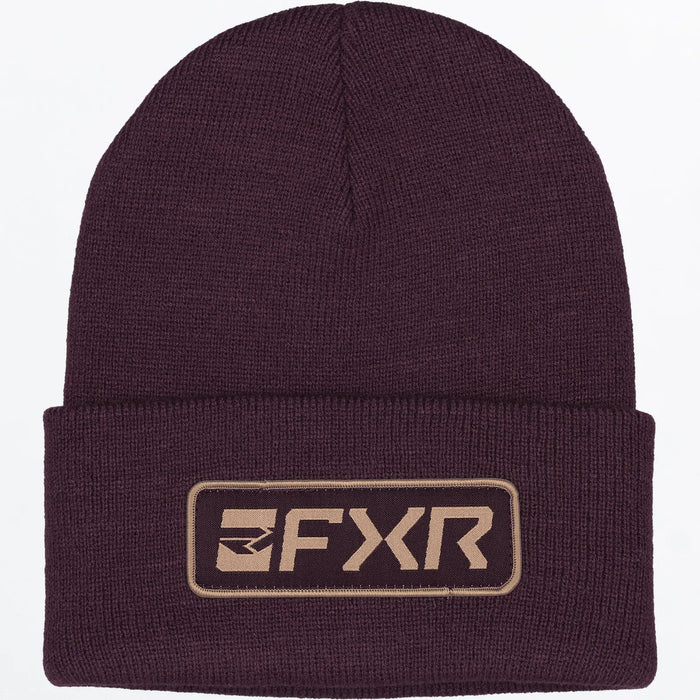 FXR Victory Beanie - Raisin/Canvas, front view