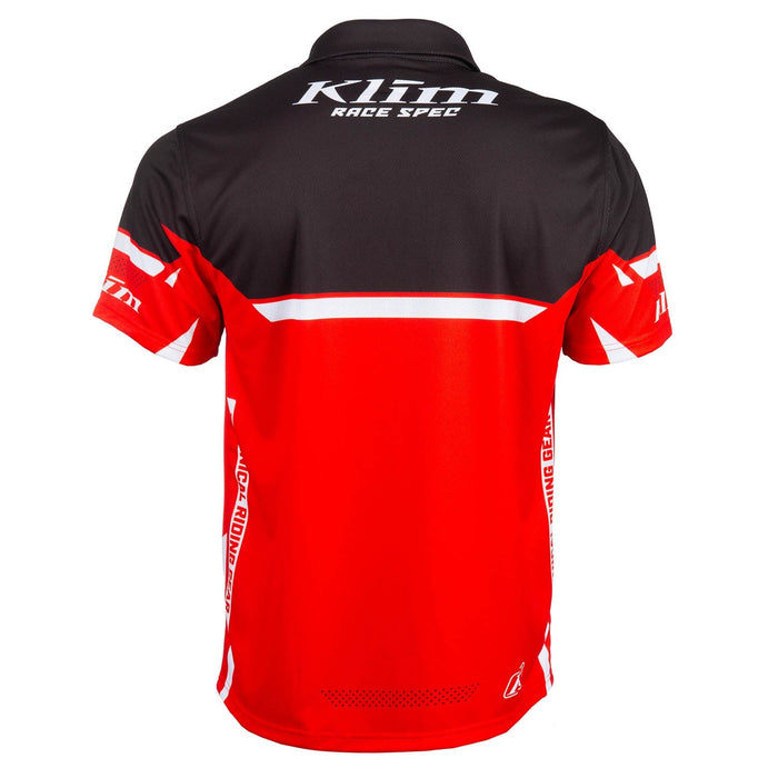 Klim Mens Launch Polo - Black - Fiery Red, view 2