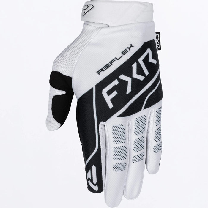 FXR Reflex Dual MX Glove 2026 - White/Black, front view