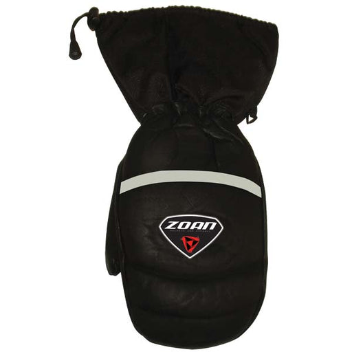 Zoan Mens Leather Polar Mitts - Black
