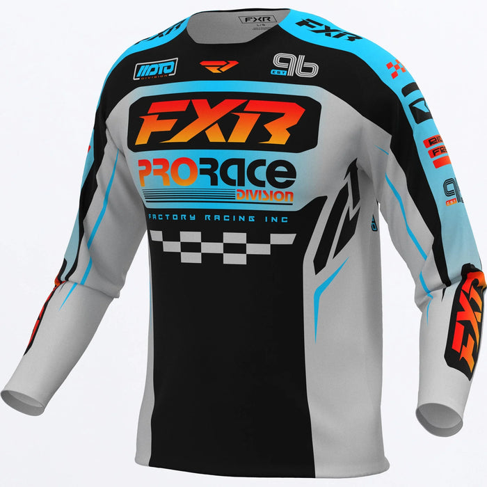FXR Youth Clutch MX Jersey 2027 - Grey/Sky/Orange, view 2