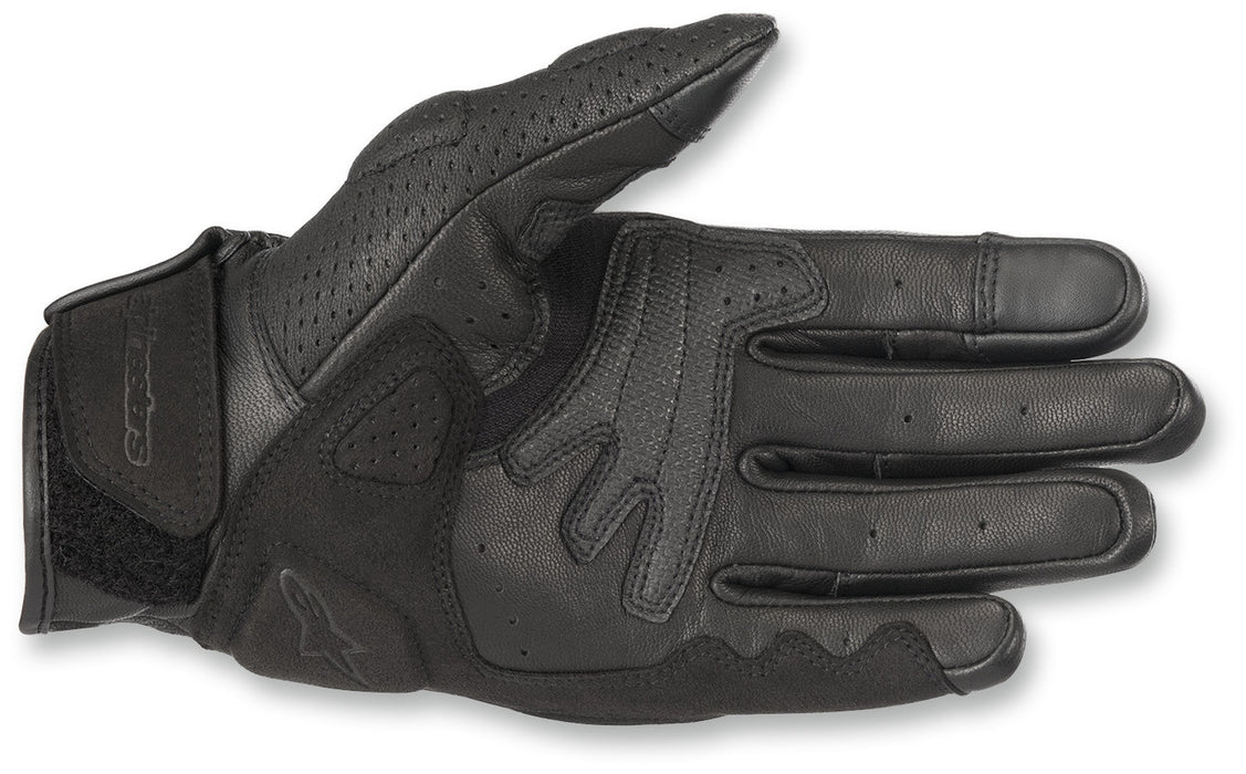 Alpinestars Mens Mustang V2 Leather Gloves - Black/Black