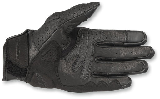 Alpinestars Mens Mustang V2 Leather Gloves - Black/Black