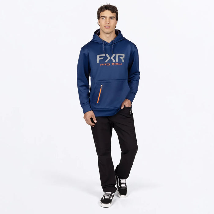 FXR Mens Pro Fish Tech Pullover Hoodie - Midnight/Orange, view 4
