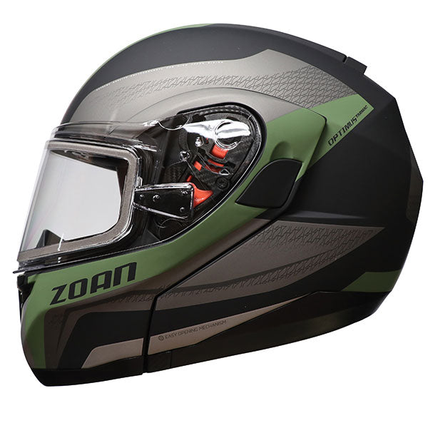 Zoan Optimus SV Modular Helmet with Double Lens - Army Green