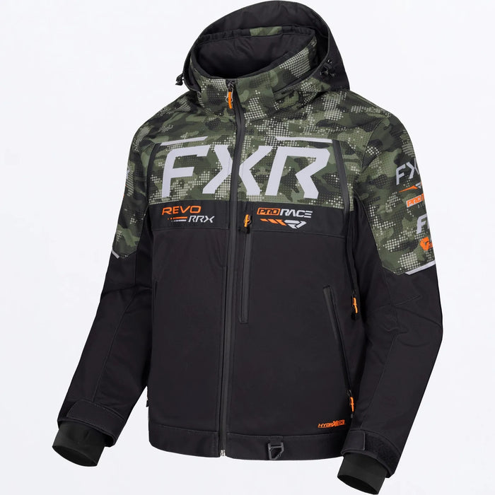 FXR Mens Revo RRX 2-in-1 Jacket - Blk/Camo/Orange, front view