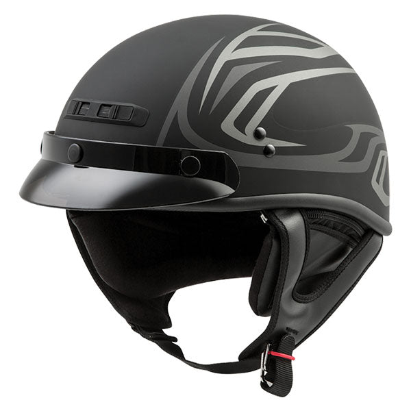 GMAX GM35 Fully Dressed Half Helmet - Grey