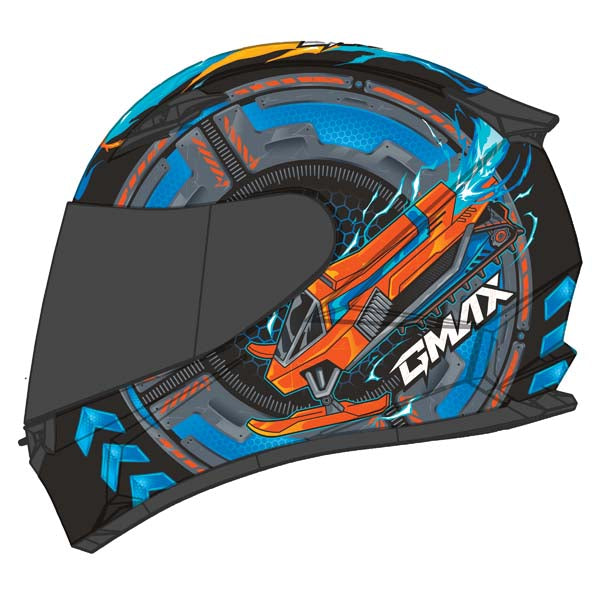 GMAX Youth FF49Y Charged Full Face Helmet - Blue/Orange
