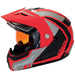 GMAX MD74 Lancer Modular Full Face Snow Helmet with Double Lens - Red