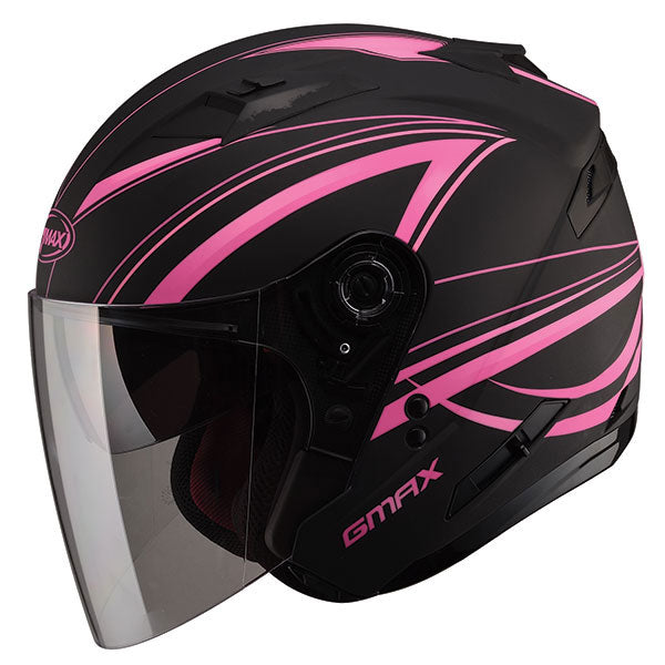 GMAX OF-77 Open Face Helmet - Black/Pink