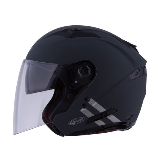 GMAX OF77 Downey Open Face Helmet - Black/Silver