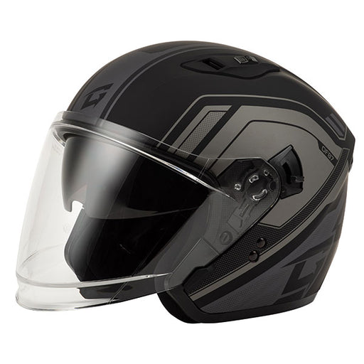 GMAX OF-87 Solid Open Face Helmet - Black/Silver