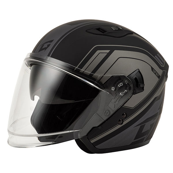 GMAX OF-87 Solid Open Face Helmet - Black/Silver