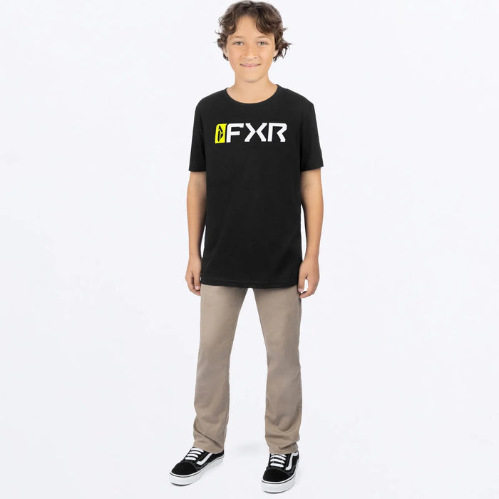 FXR Youth Mitered Premium T-Shirt - Black/HiVis, view 4