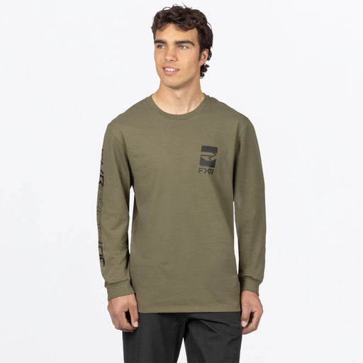 FXR Mens Victory Premium Longsleeve - Army/Black, front view