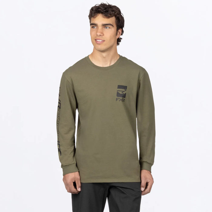 FXR Mens Victory Premium Longsleeve - Army/Black, front view