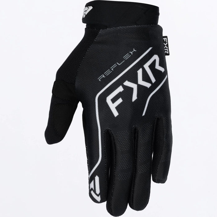FXR Reflex Dual MX Glove 2026 - Black/White, front view