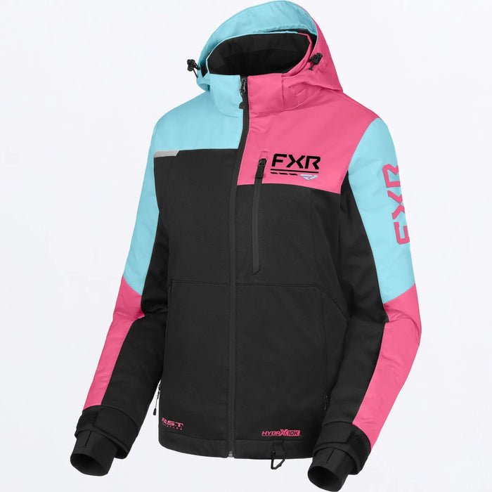 FXR Womens Fresh Jacket - Black/Maui/Blush, front view