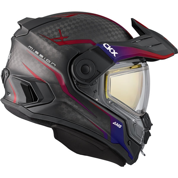CKX Mission AMS Fury Full-Face Carbon Fiber Helmet with Electric Double Lens
