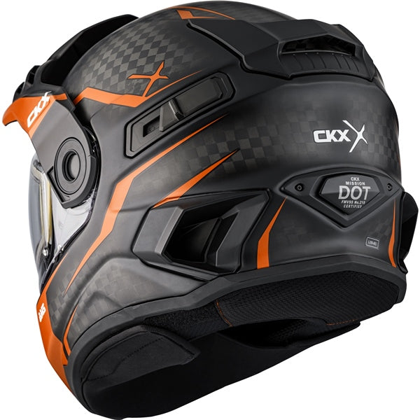 CKX Mission AMS Fury Full-Face Carbon Fiber Helmet with Electric Double Lens