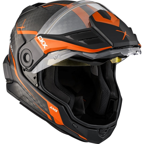 CKX Mission AMS Fury Full-Face Carbon Fiber Helmet with Electric Double Lens
