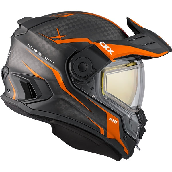 CKX Mission AMS Fury Full-Face Carbon Fiber Helmet with Electric Double Lens