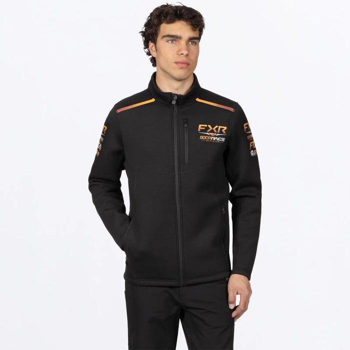 FXR Mens Race Division Tech Zip Up - Black/Kash, front view