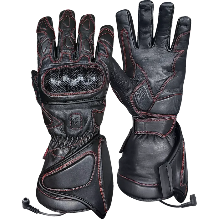 Gerbing Mens 12V Extreme Hard Knuckle Heated Gloves - Black - Front