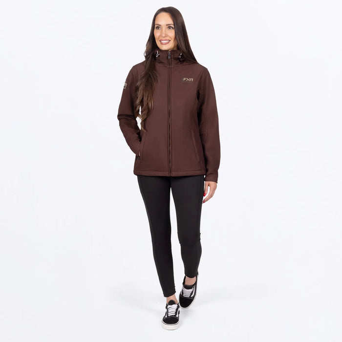 FXR Womens Hydrogen Softshell Jacket 2027 - Dark Cedar/Sand, view 4